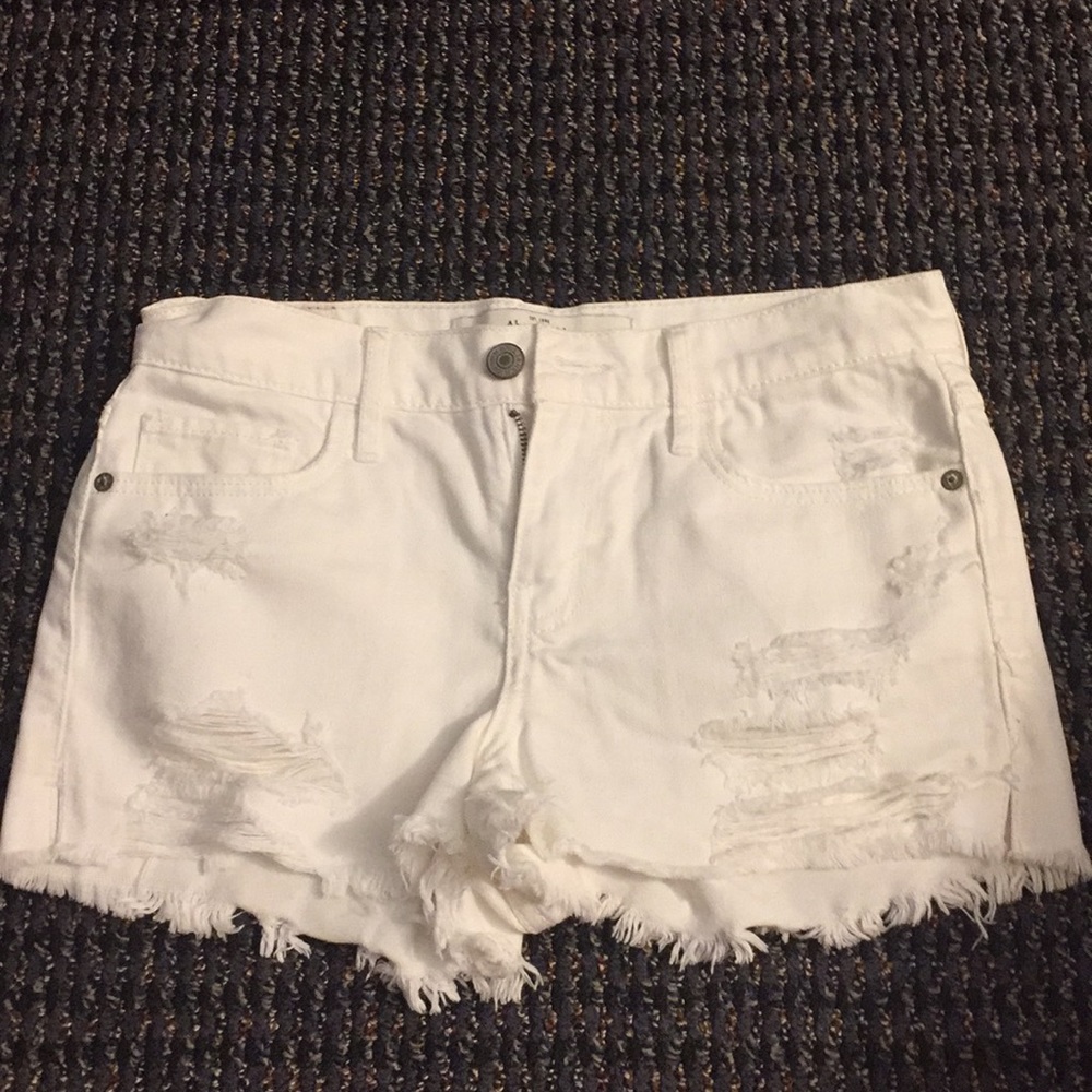 Ripped white Abercrombie shorts